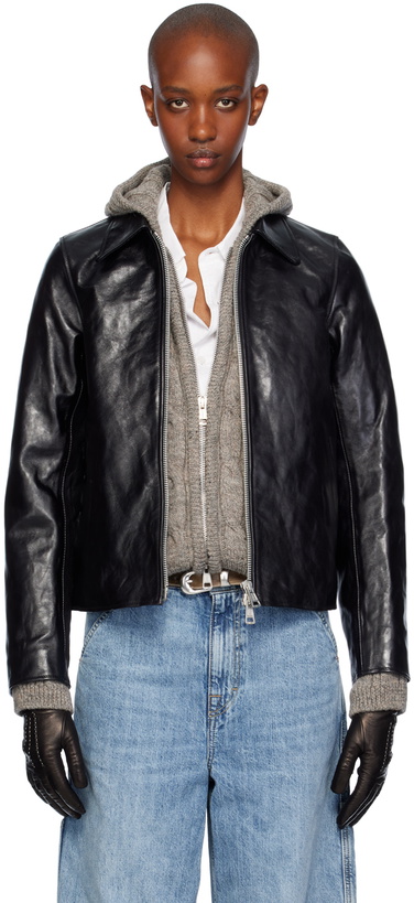 Photo: OUR LEGACY Black Mini Leather Jacket