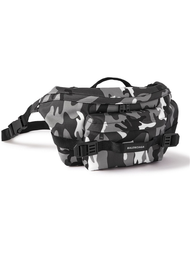 Photo: Balenciaga - Logo-Appliquéd Camouflage-Print Canvas Belt Bag