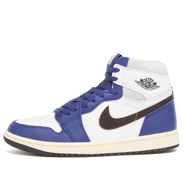 Photo: Air Jordan 1 Retro Hi Og Rmstd Sneaker in White/Grey/Royal