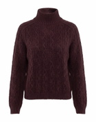 Agnona Womens Turtleneck Burgundy