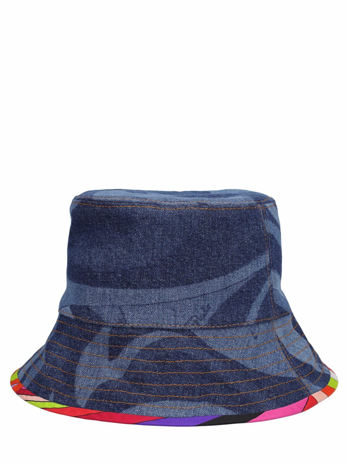 PUCCI Lasered Denim Bucket Hat Emilio Pucci