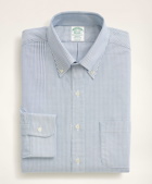 Brooks Brothers Men's Slim Fit American-Made Oxford Cloth Button-Down Stripe Dress Shirt | Blue