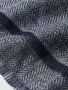 Loro Piana - Avaiki Fringed Striped Herringbone Linen and Cotton-Blend Scarf