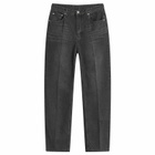 Uniform Bridge Men's 5 Pocket Straight Denim Pants in Black Washed