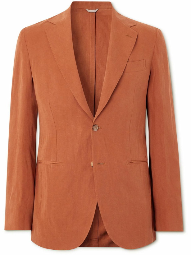 Photo: De Petrillo - Lyocell, Linen and Cotton-Blend Suit Jacket - Red