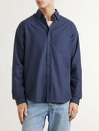 SEASE - Cotton-Flannel Shirt - Blue