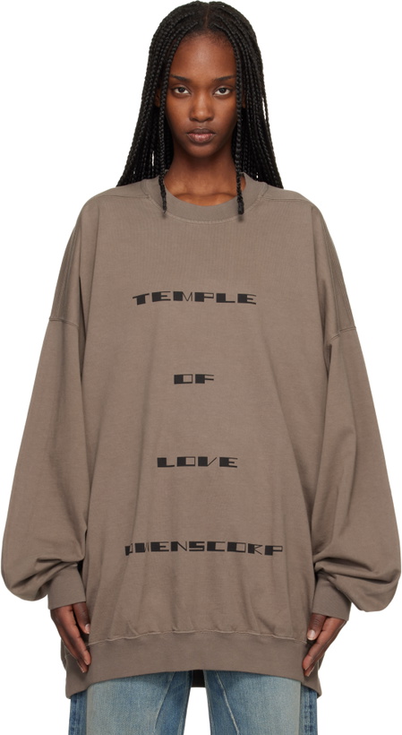 Photo: Rick Owens DRKSHDW Gray Temple Hun Crewneck Sweatshirt