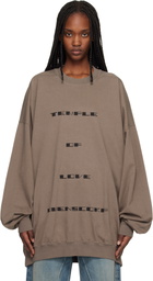 Rick Owens DRKSHDW Gray Temple Hun Crewneck Sweatshirt