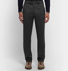 Canali - Charcoal Slim-Fit Mélange Virgin Wool-Flannel Trousers - Gray