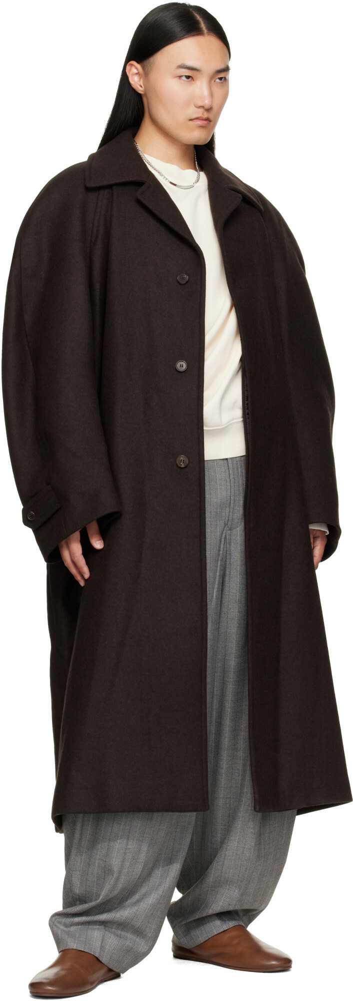 Hed Mayner Brown Twill Coat