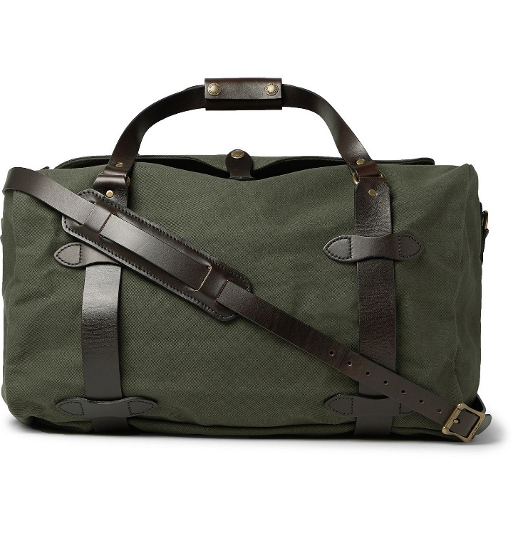 Photo: Filson - Leather-Trimmed Twill Duffle Bag - Green