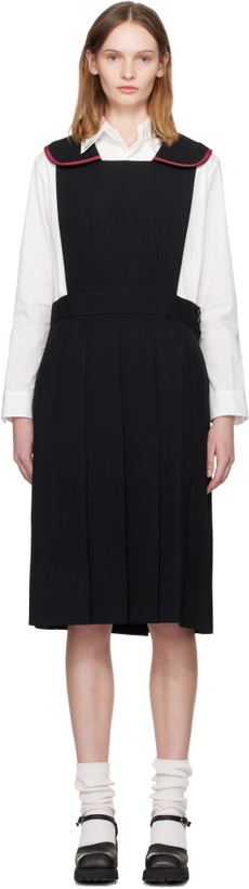 Photo: Comme des Garçons Girl Black Square Collared Pinafore Midi Dress