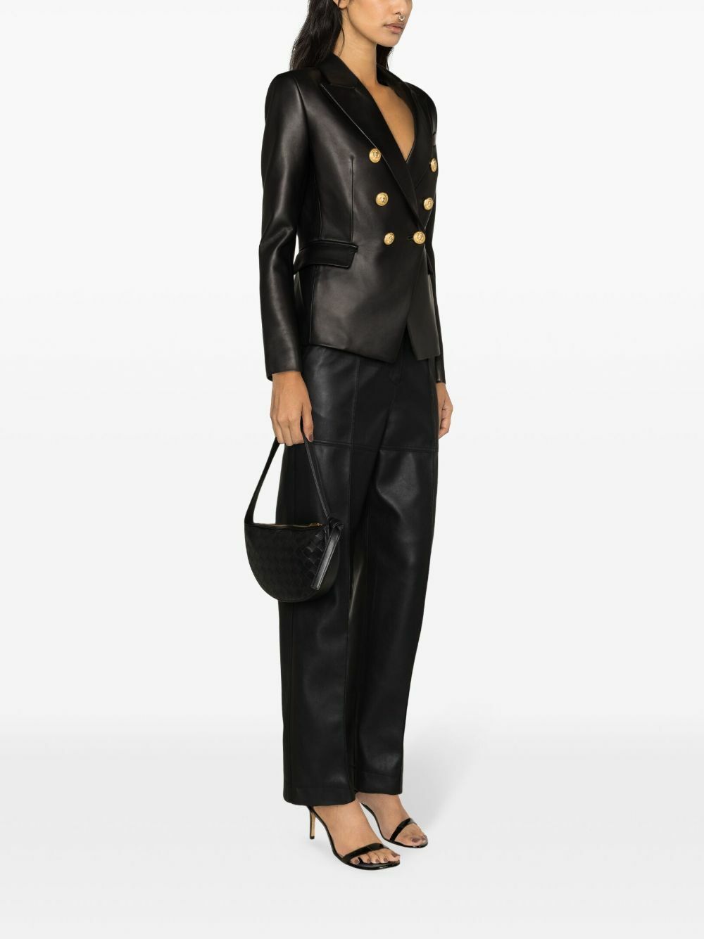 BALMAIN - Double-breasted Leather Blazer Balmain 