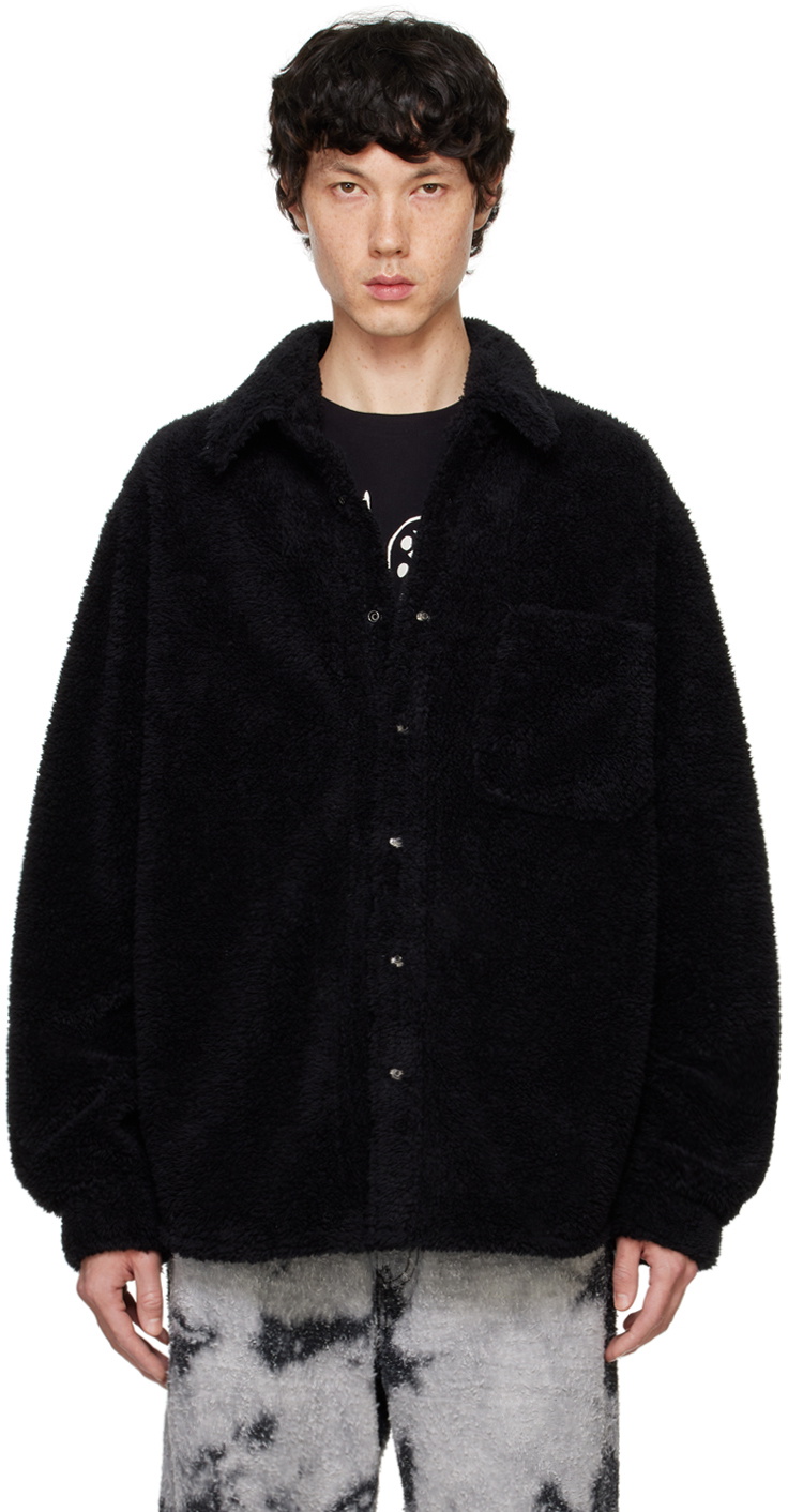 COÛT DE LA LIBERTÉ Black Tommy Sherpa Knit Oversized Jacket