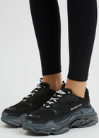 Balenciaga Triple S Black Panelled Sneakers, Sneakers, Black, Mesh