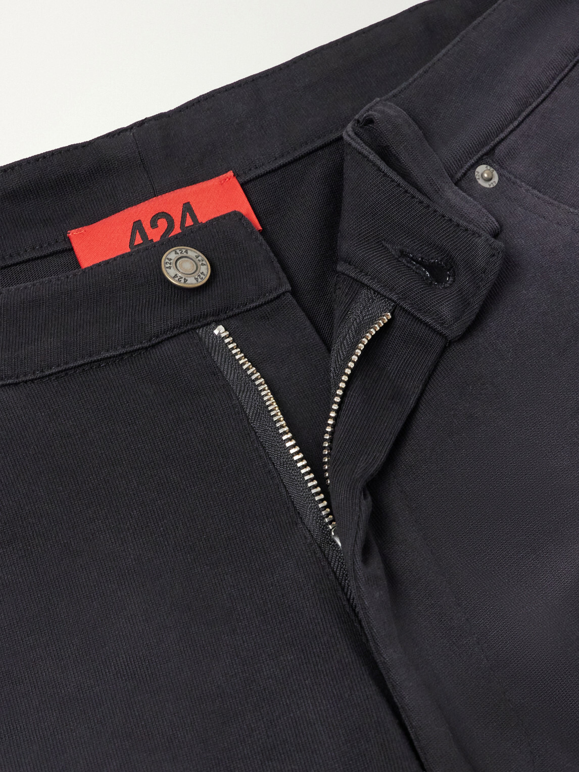 424 - Big Daddy Straight-Leg Cotton-Jersey Shorts - Black