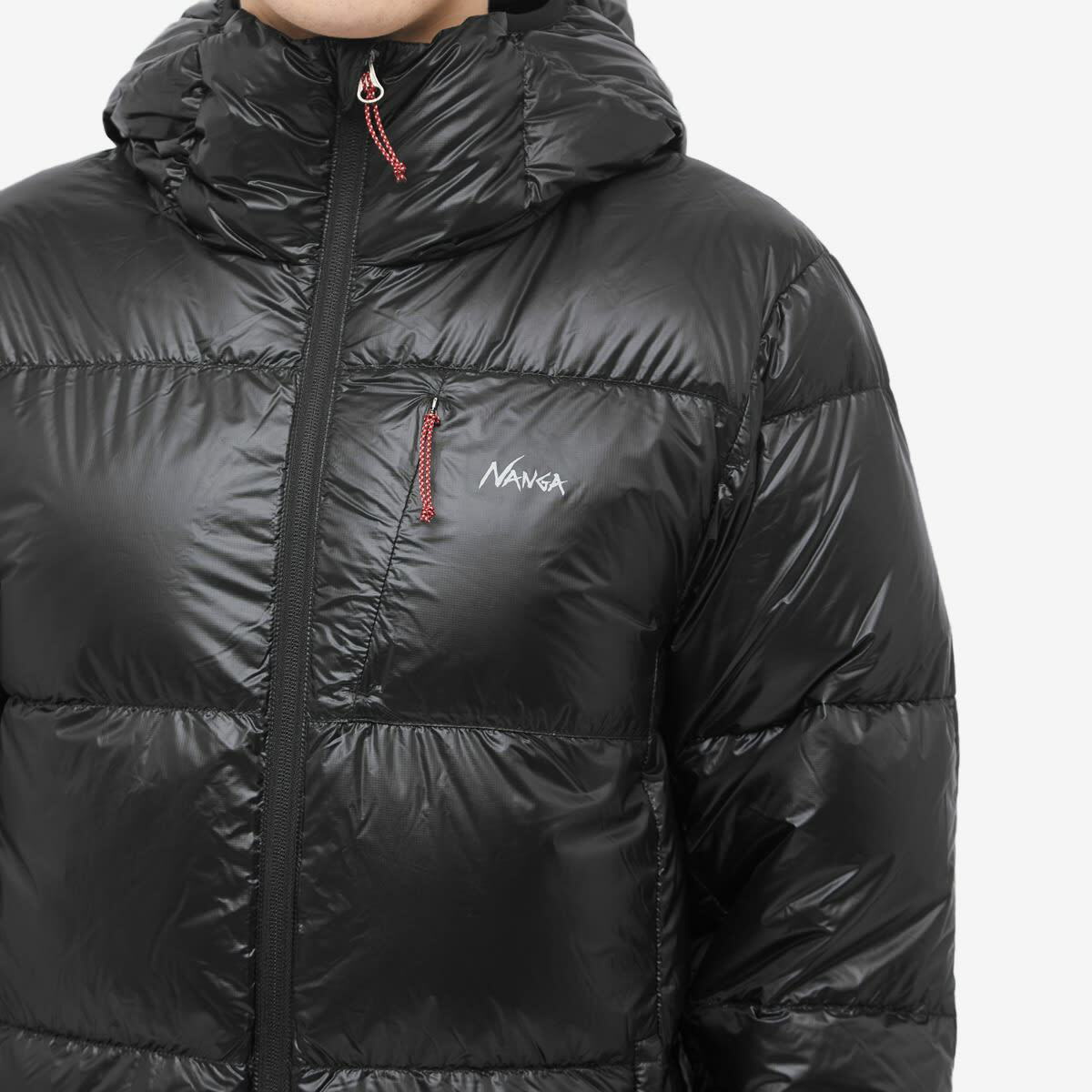 Nanga Men's Mountain Lodge Down Hooded Jacket in Black Nanga