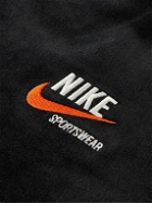 Nike - NSW Logo-Embroidered Cotton-Blend Corduroy Bomber Jacket - Black