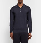 Berluti - Wool Polo Shirt - Men - Midnight blue