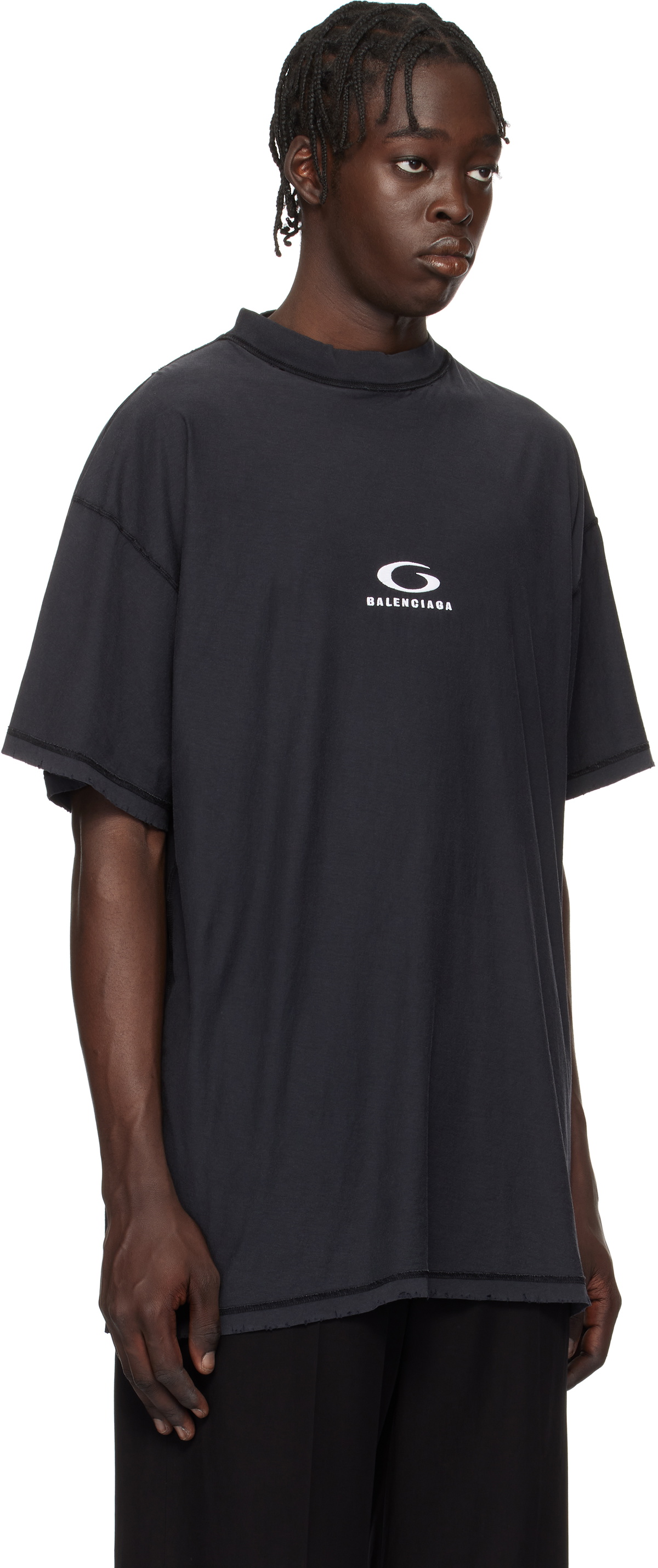 Balenciaga バレンシアガ＊ブラック Inside Out Tシャツ Balenciaga: Black Inside Out T-Shirt | SSENSE