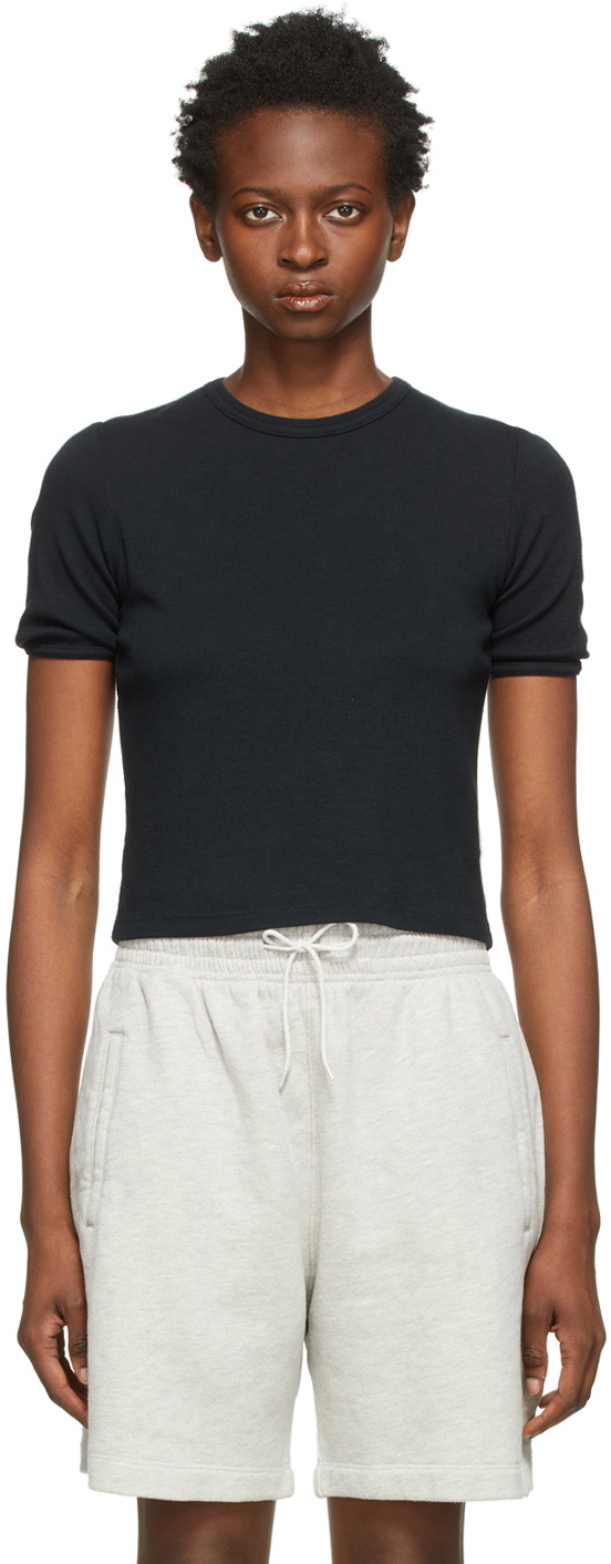 AGOLDE Black Rib Relaxed T Shirt AGOLDE