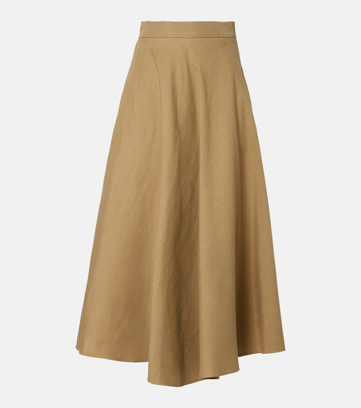 Max Mara Linen and silk twill midi skirt