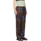 Dries Van Noten Navy and Brown Pieny Trousers