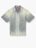 Diesel D-nabil-d Striped Distressed Denim Shirt
