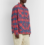 GUCCI - Disney Appliquéd Padded Checked Cotton-Flannel Overshirt - Red