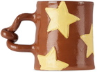 Harlie Brown Studio SSENSE Exclusive Brown & Yellow Star Delights Wiggle Mug