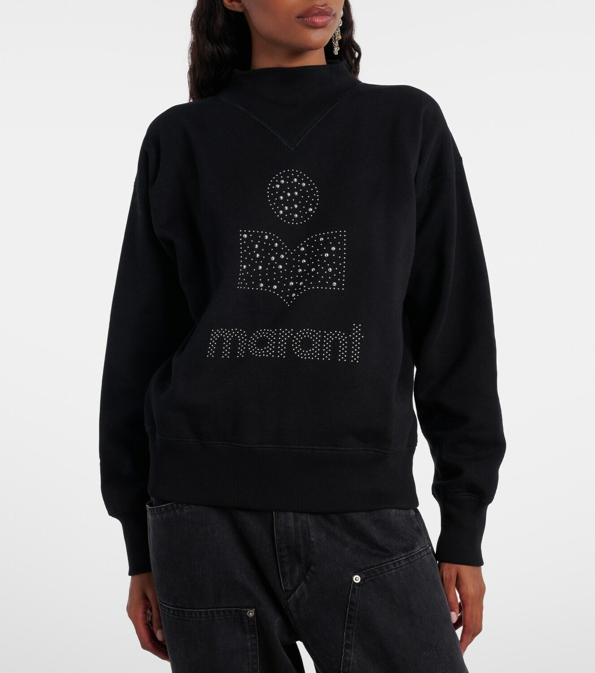 Marant Etoile Moby logo cotton-blend fleece sweatshirt