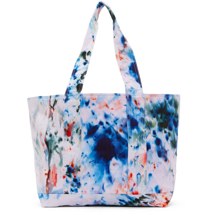 S.R. STUDIO. LA. CA. White and Blue SOTO Hand-Dyed Laundry Tote