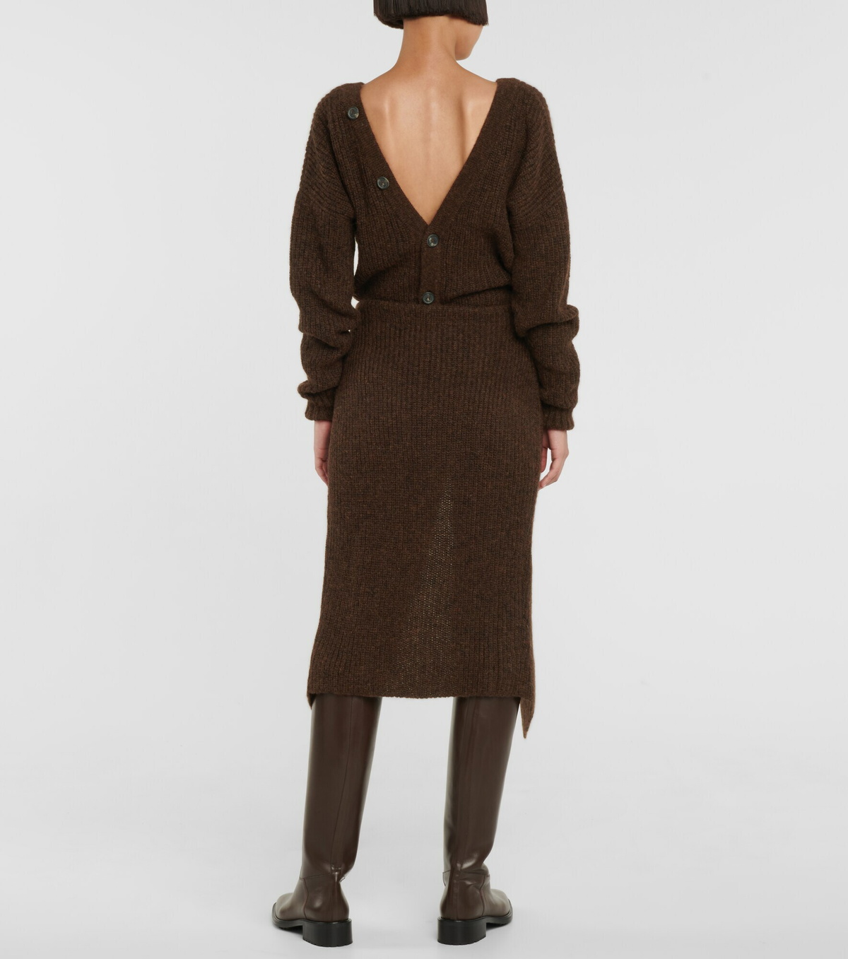 Alanui - Ribbed-knit alpaca wool-blend wrap skirt