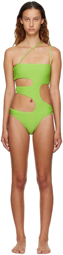 Photo: Danielle Guizio SSENSE Exclusive Green One-Piece Swimsuit