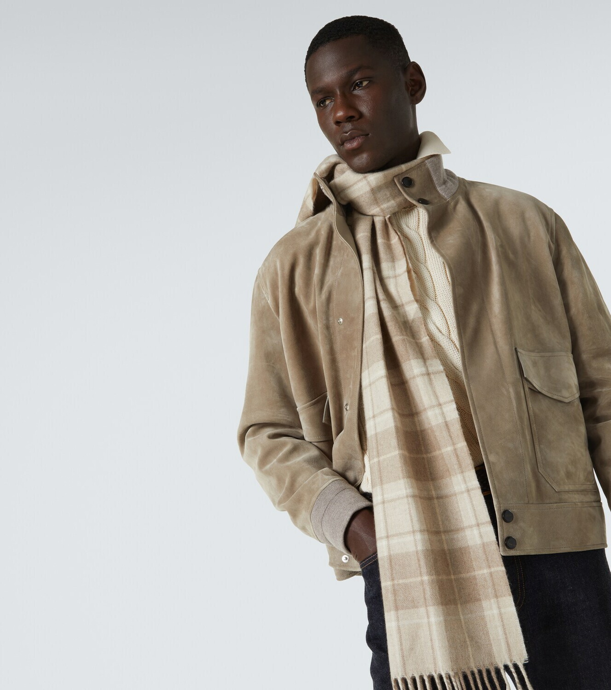 Dunhill Plaid cashmere scarf