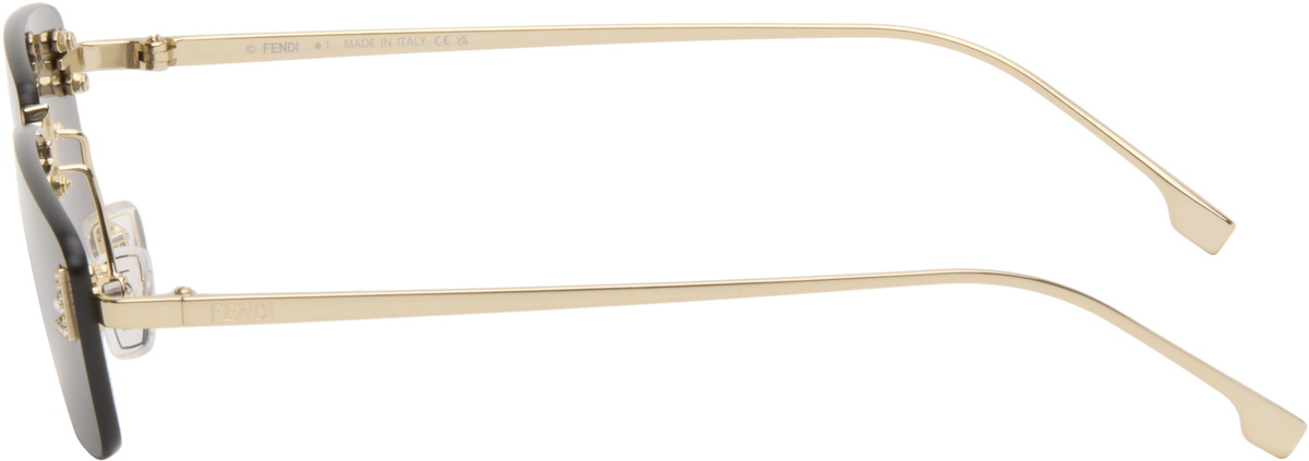 Fendi Gold 'Fendi First' Crystal Sunglasses