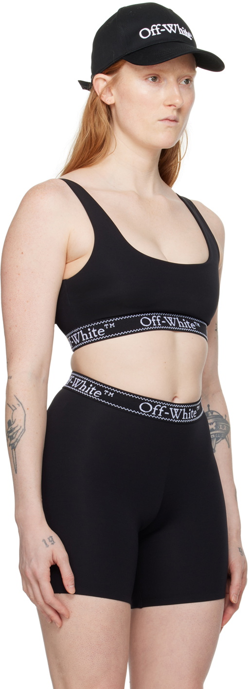 Off-White Black Jacquard Sport Bra