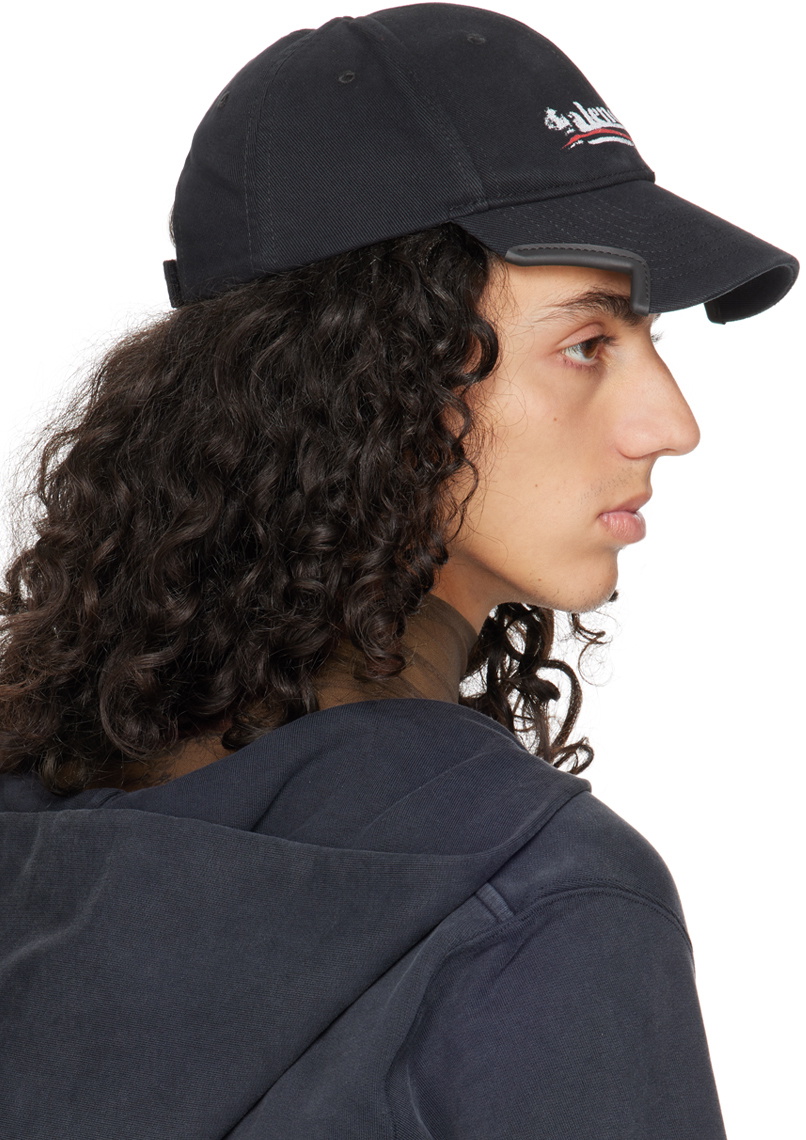 Balenciaga Black Political Stencil Cap Balenciaga