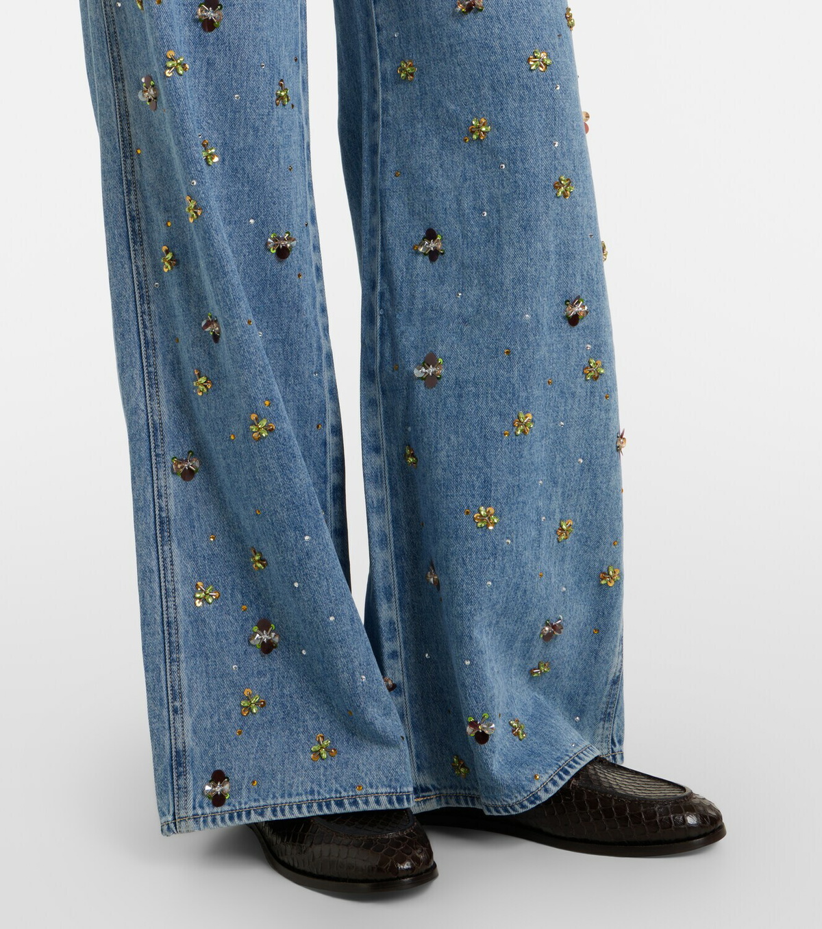 Veronica Beard Kasey embellished flared jeans