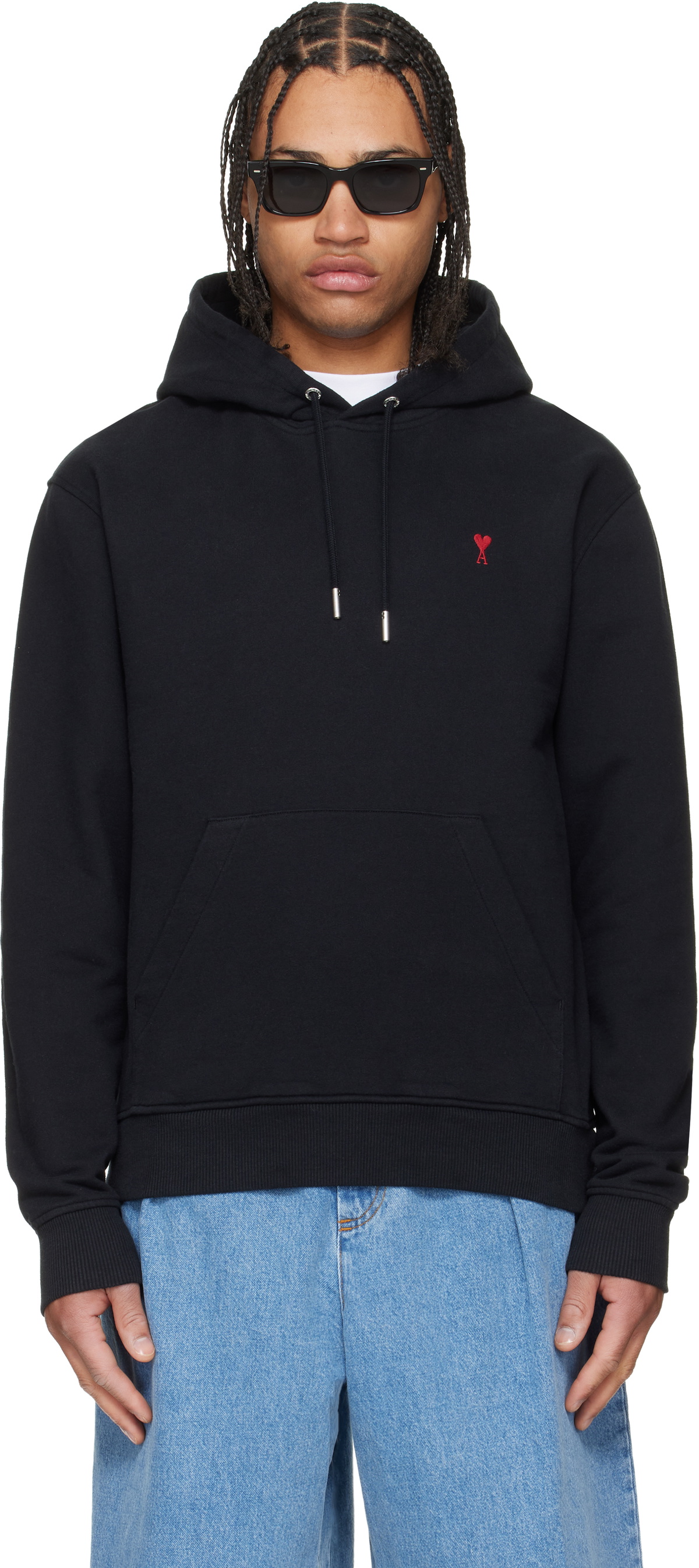 AMI Paris Black Paris Hoodie AMI