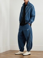 Willy Chavarria - Bad Boy Tapered Logo-Embroidered Piped Shell Trackpants - Blue