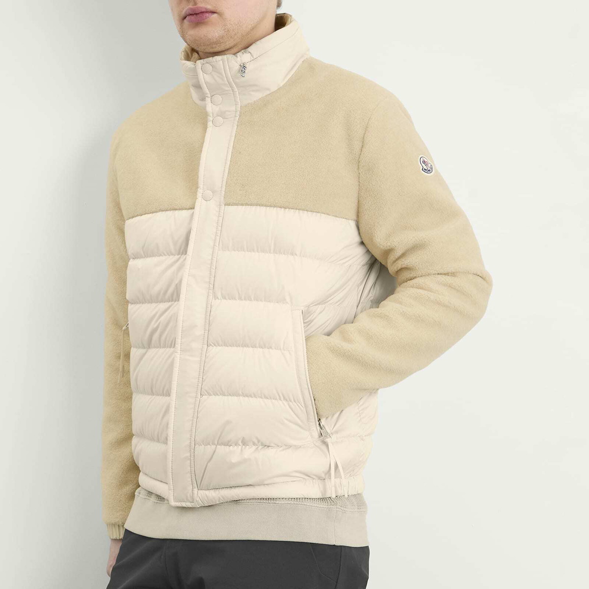 Moncler Men's Mistral Teddy Fleece Jacket in Beige