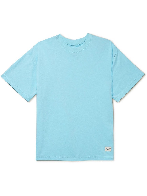 Photo: Rag & Bone - Future Staples Logo-Appliquéd Cotton-Jersey T-Shirt - Blue