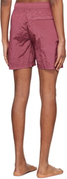 Stone Island Burgundy Garment-Dyed Swim Shorts