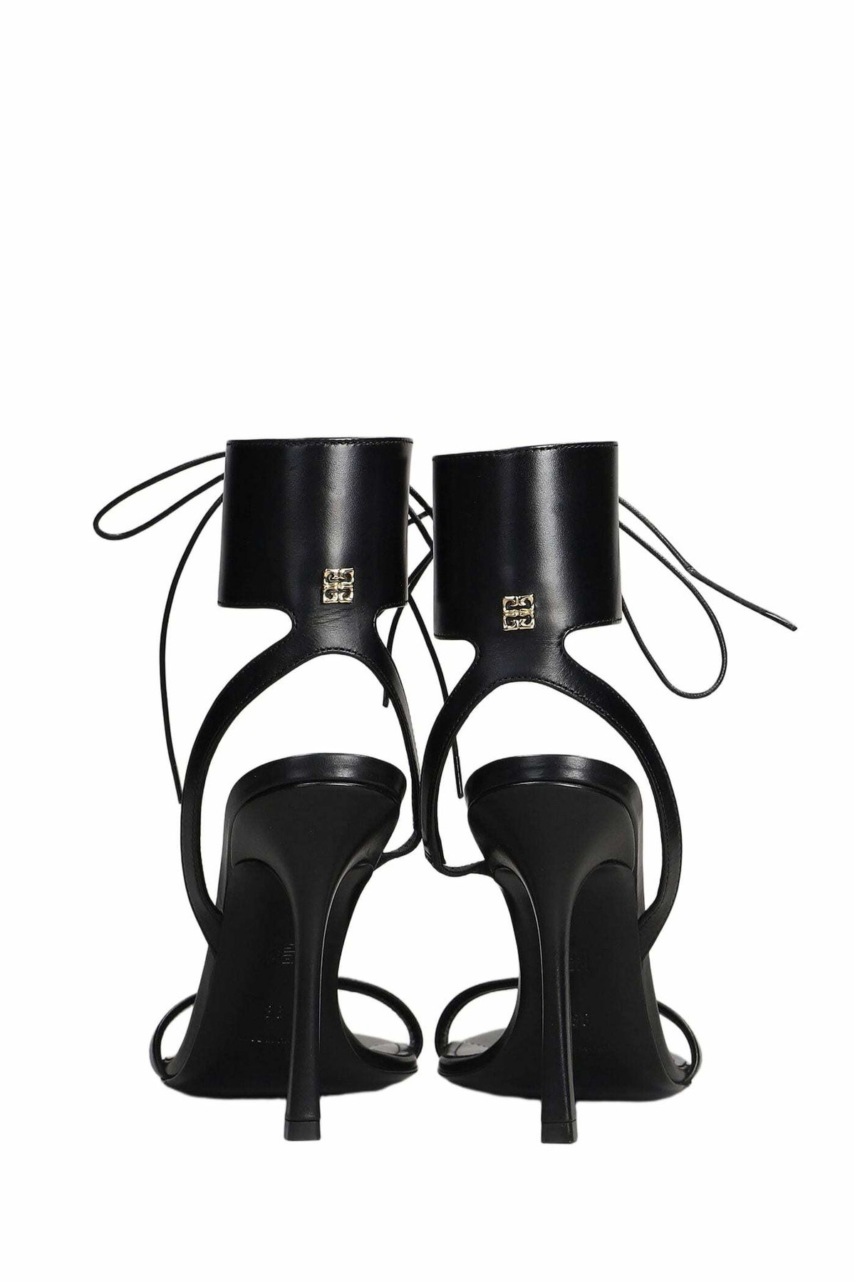 Givenchy 4g Liquid Lace Up Sandals In Black Leather Givenchy