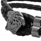 Versace Men's Leather Medusa Bracelet in Black/Silver