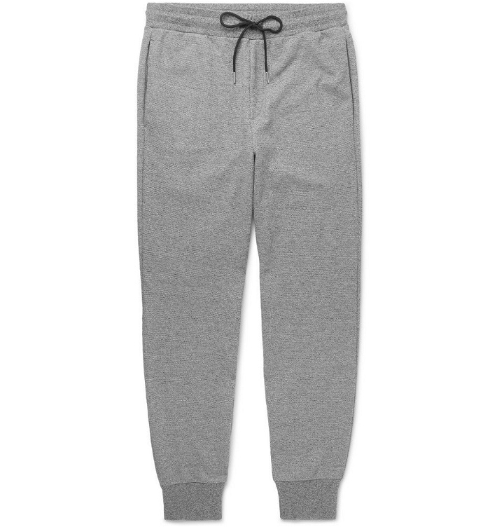 Photo: Theory - Essential Slim-Fit Tapered Mélange Stretch-Knit Sweatpants - Gray