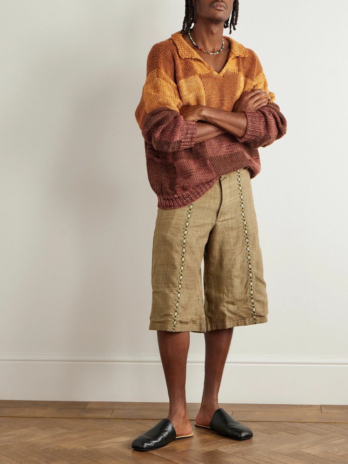 Kartik Research - Jacquard-Knit Wool Sweater - Orange