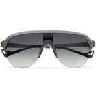 DISTRICT VISION - Reigning Champ Nagata Speed Blade Aviator-Style Acetate Sunglasses - Gray