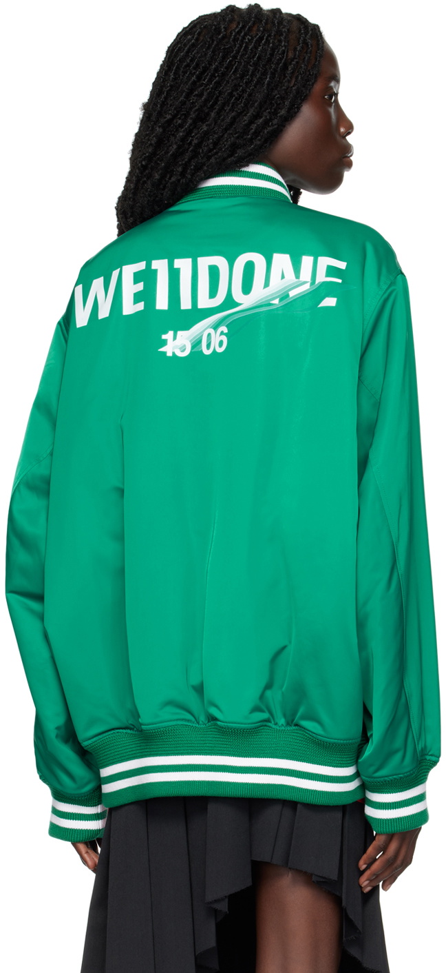 We11done Green Oversized Bomber Jacket